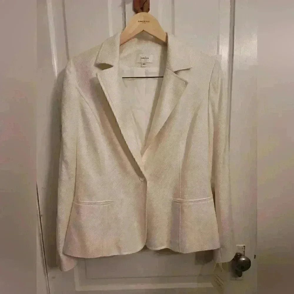 Vintage Neiman Marcus Cream Silk Blazer Size 10